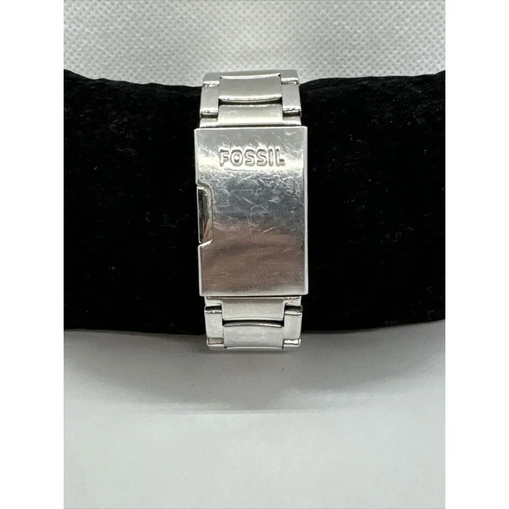 Fossil Justine BQ3102 Men Silver Stainless Steel Analog Dial Wrist Watch JNA338
